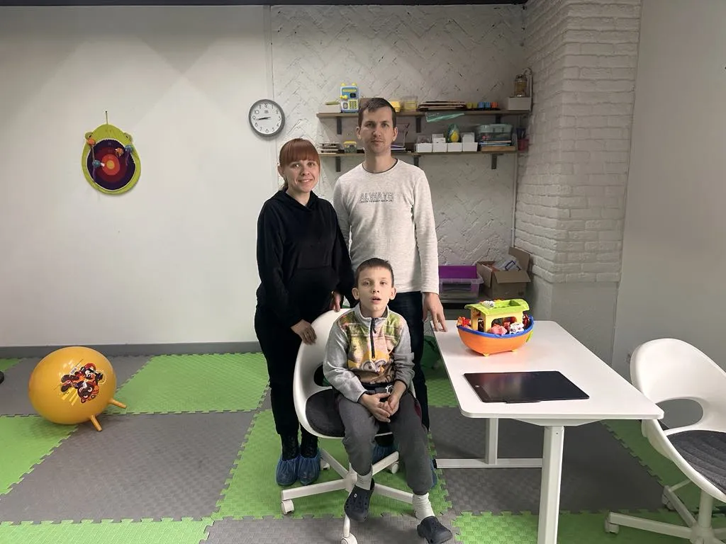 Ольга Лобанова з Харківщини з чоловіком та сином. 