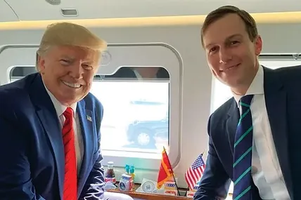 Дональд Трамп і його зять Джаред Кушнер, корені якого в Україні. Фото із соцмереж і архіву Степана Колодницького
