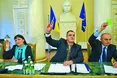«Тріумвірат» Львівської обласної ради: Олександр Ганущин, Парасковія Дворянин, Володимир Гірняк