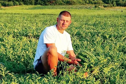 В Андрія Кісіля виростають великі кавуни. Фото з архіву Андрія Кісіля.