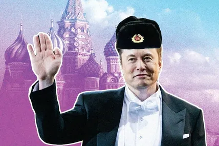 Автори фотоколажу на сайті futurism.com натякають на проросійську позицію Ілона Маска... Фотоколаж futurism.com