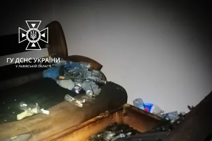 Наслідки пожежі. Фото: Головне управління ДСНС України у Львівській області