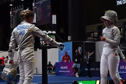 Ольга Харлан на чемпіонаті світу із фехтування. Фото із соцмереж Дмитра Кулеби