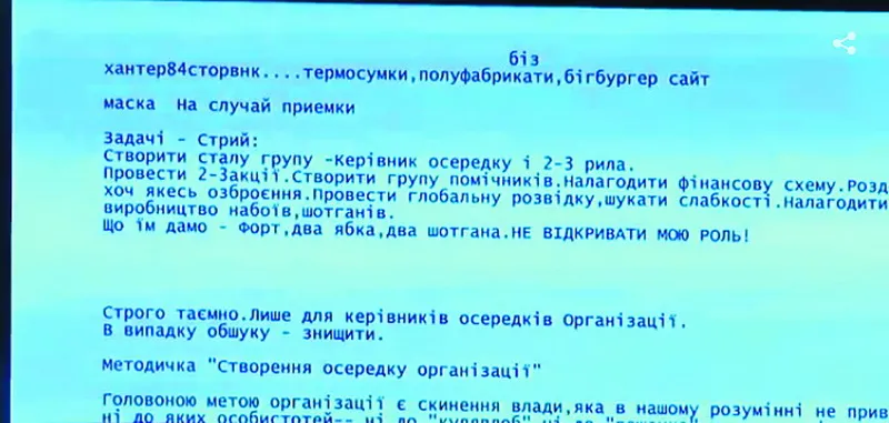 Сторінка із «підручника з тероризму».