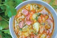 Суп із копченою ковбасою