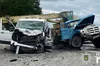 На Львівщині внаслідок автозіткнення травмовані водії автокрана та мікроавтобуса