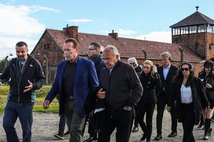 У вересні 2022 року Арнольд Шварценеґґер відвідав нацистський концентраційний табір "Аушвіц", розташований поблизу польського Освенціма. Фото NurPhoto.