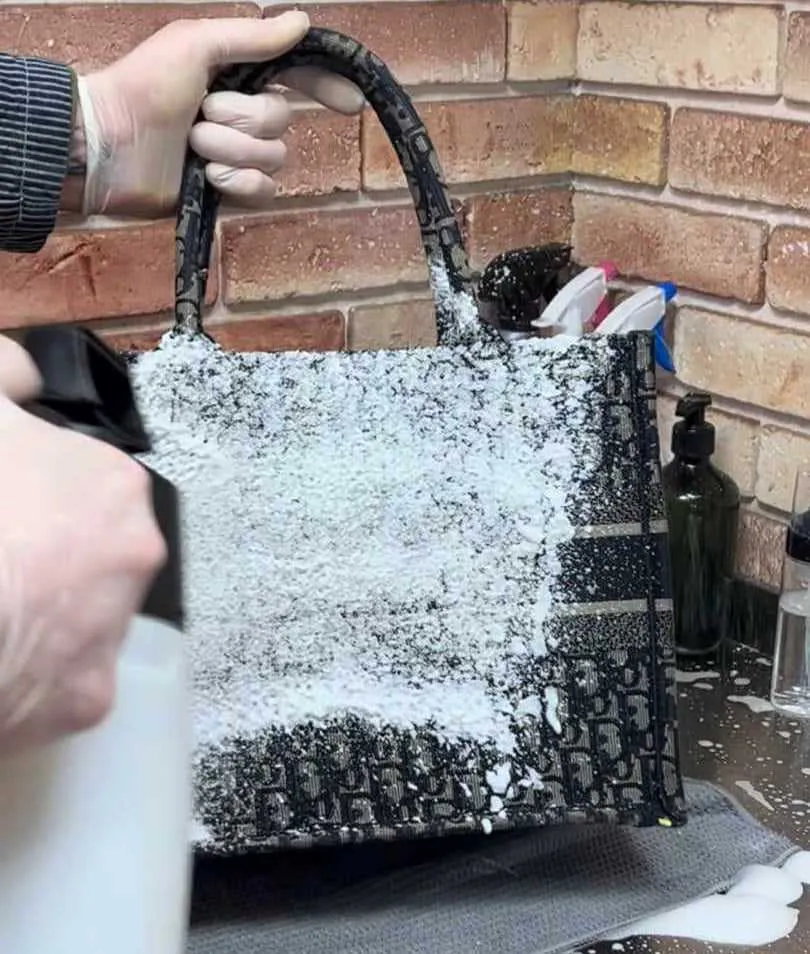 Майстер чистить шопер Dior сухою піною