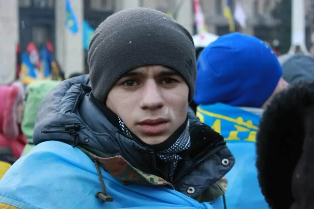 Юний "Да Вінчі" на Майдані. Фото з архіву Оксани Курдидик.