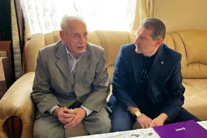 Тарас Кучма в гостях у Миколи Мацигіна. Фото пресслужби Дрогобицької міськради.