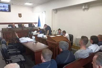 29 травня 2023 року. Київський апеляційний суд. Під час розгляду апеляції колишнього “беркутівця” Ростислава Пацеляка.